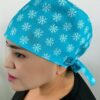 Big snowflakes on light blue cap